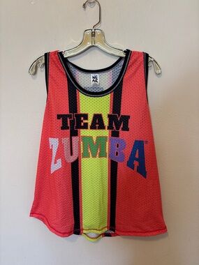 Zumba Fitness Coral, Lime & Black TEAM ZUMBA Mesh Tank